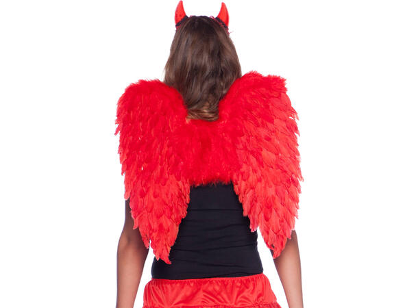 Englevinger - Røde fjær 1 par - 50x50cm 