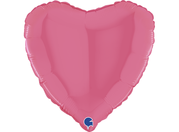 Ensfarget - Bubble Gum 1 Folieballong - Hjerte - 18" (43cm)