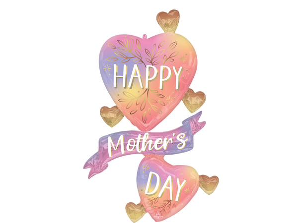 Mothers Day - Botanical Traces Hearts 1 Folieballong Multi - 78x124cm 