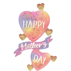 Mothers Day - Botanical Traces Hearts 1 Folieballong Multi - 78x124cm