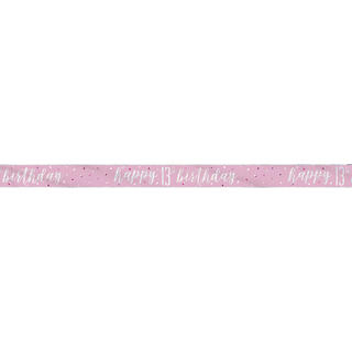 Rosa & Sølv Glitz - #13 1 Foliebanner - 2,9m
