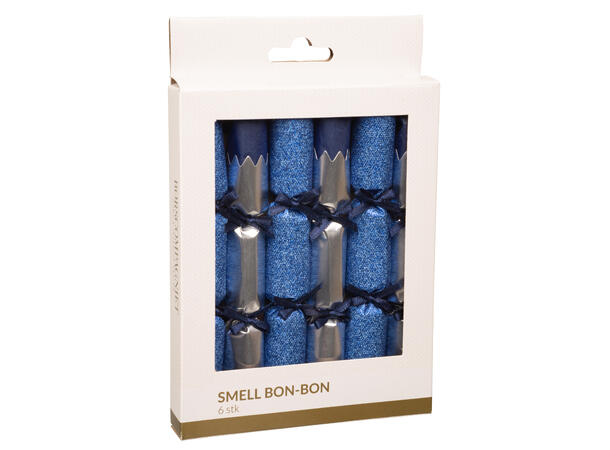Smell Bon-Bon - Mørkblå - 2 assortert 6 stk 15 cm lange, med knall,vits & hatt 
