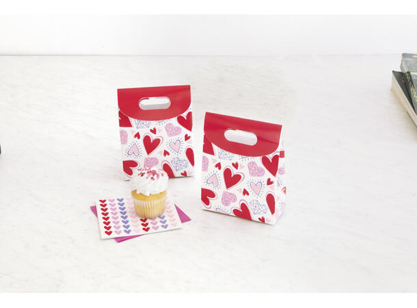 Sparkling Hearts - Godteeske 4 Godteesker i papir