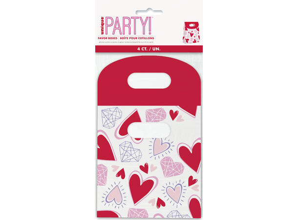 Sparkling Hearts - Godteeske 4 Godteesker i papir