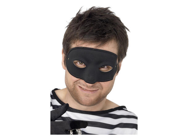 Øyemaske sort - banditt 1 Maske med snor