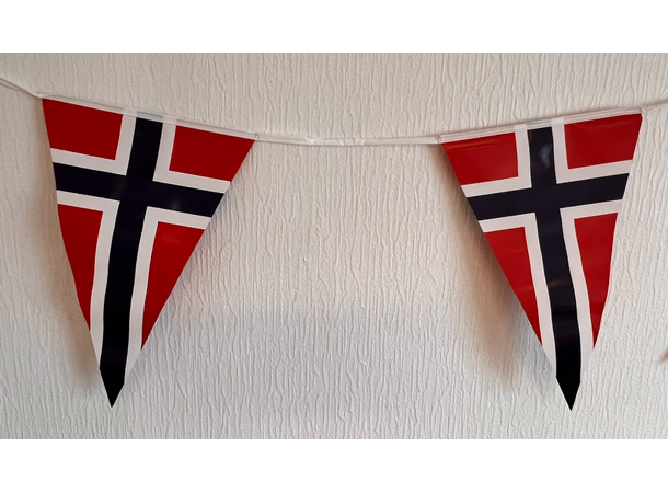 17. mai vimpelbanner - 15 Norske flagg 1 Flaggbanner i papir - 5m