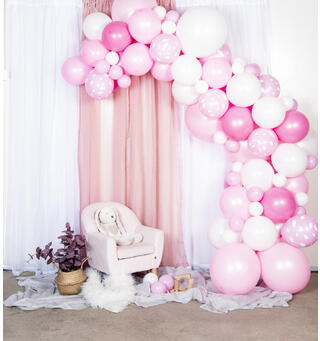 Ballongbuekit - Baby Rosa 1 Ballongdekorasjon av gummiballonger