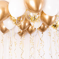 Ballongdekorkit - Gull/Chrome 1 Ballongdekorasjon av gummiballonger