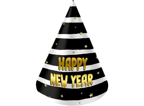 Happy New Year - Black & Gold HNY 6 Hatter i pair