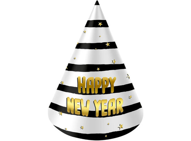 Happy New Year - Black & Gold HNY 6 Hatter i pair