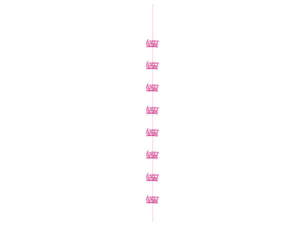 Hengende Dekorasjon - "Happy Birthday" Rosa & Sølv - 152cm - 6pk