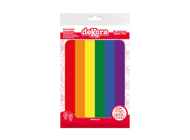 Rainbow flagg  - Firkantet 1 spiselig kakeskilt - 15x21cm