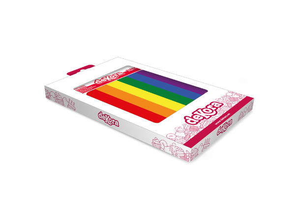 Rainbow flagg  - Firkantet 1 spiselig kakeskilt - 15x21cm