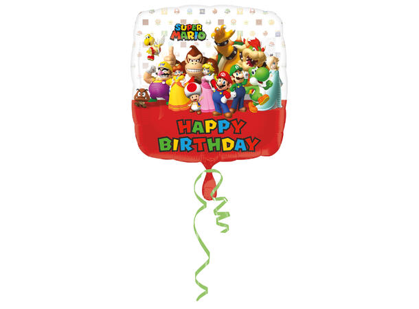 Super Mario Bros 1 Folieballong firkantet - 43cm (18")