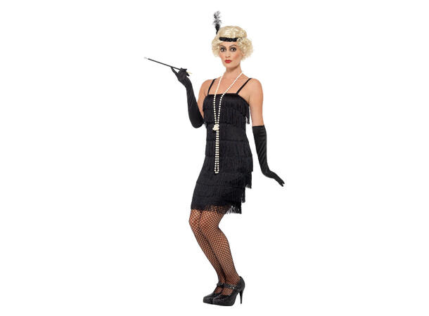 20-talls kjole - Flapper - Sort 1 kostyme til dame - Str S