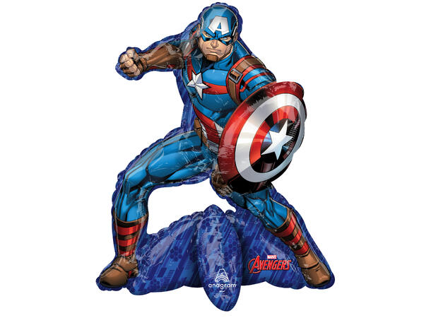 Avengers Captain America - 3D helfigur 1 Folieballong med form - 55x66cm 