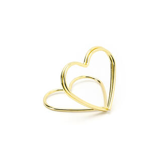 Bordkortholdere - Gullhjerte 10 bordkortholdere i metall - 2,5cm