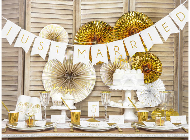 Bordkortholdere - Gullhjerte 10 bordkortholdere i metall - 2,5cm 