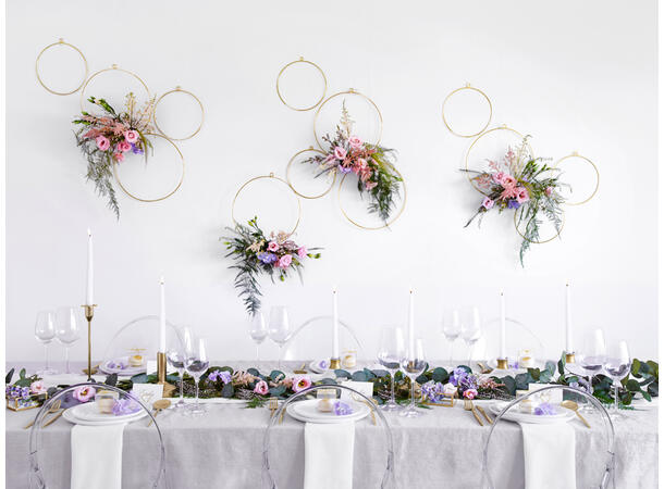 Bordkortholdere - Gullhjerte 10 bordkortholdere i metall - 2,5cm 