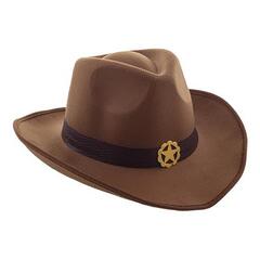 Cowboyhatt - Brun med Sheriff stjerne 1 Hatt