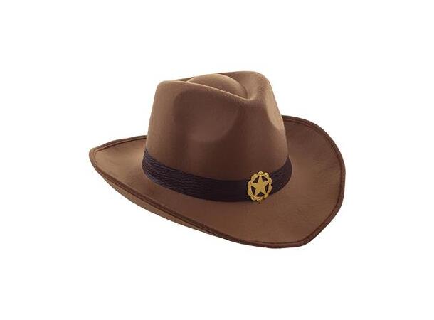 Cowboyhatt - Brun med Sheriff stjerne 1 Hatt