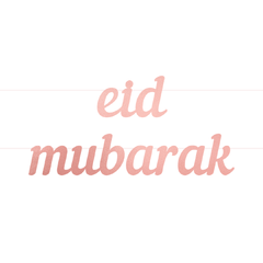 Eid Mubarak - Rosegull 1 Bokstavbanner i papir - 2m