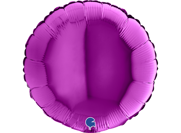 Ensfarget - Purple 1 Folieballong - Rund - 18" (43cm)