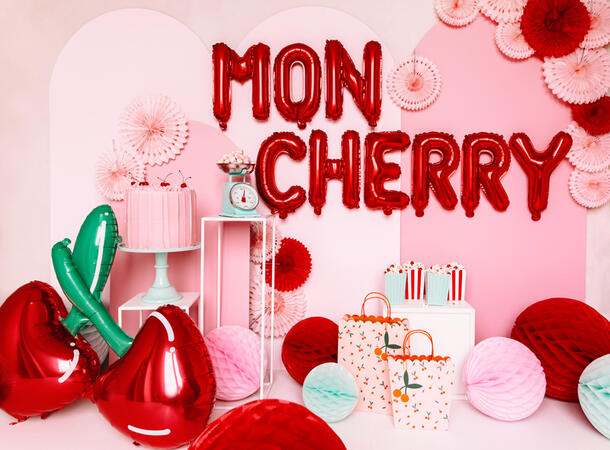 Gavepose - Cherries - Miks 1 Gavepose i papir - 26x32x13cm