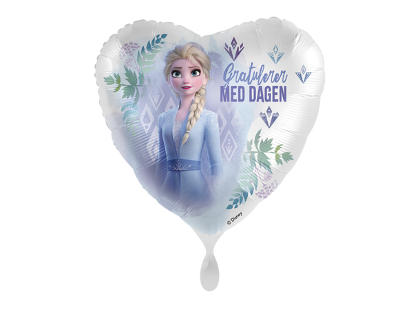 Gratulerer med dagen- Frozen - Elsa 1 Folieballong hjerte - 17" - (43cm)