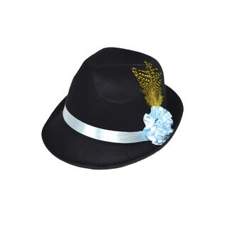 Hatt sort - Oktoberfest - Blomst og Fjær 1 Hatt