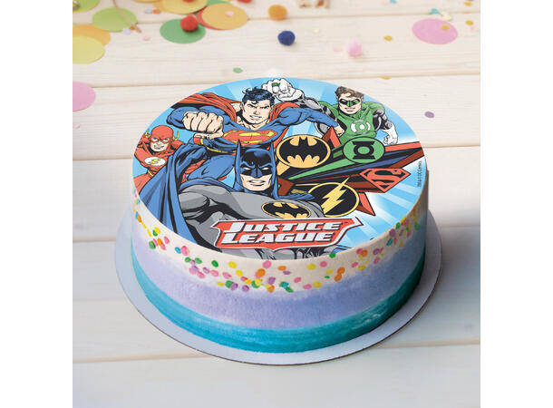 Justice League 1 spiselig kakeskilt - 20cm
