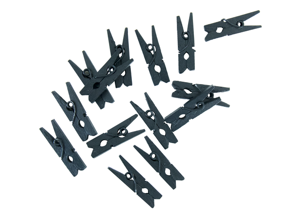 Klesklyper - Sort 24 mini klesklyper
