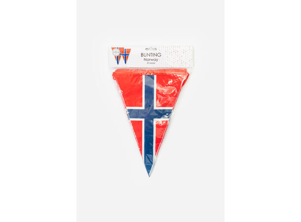 Norsk Flagg - Banner 1 Flaggbanner i plast 10m -flagg 20x30cm 