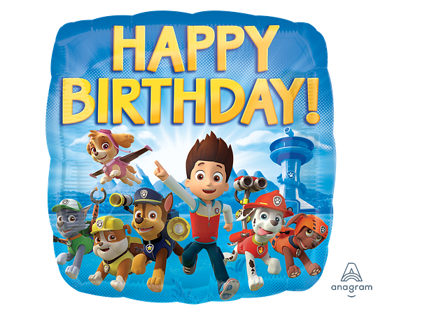 Paw Patrol - Happy Birthday 1 Folieballong - Firkantet - 18" (43cm)