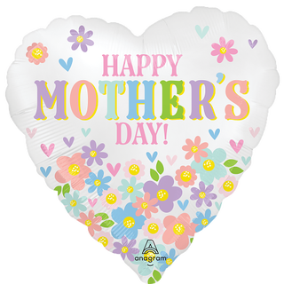 Satin Mothers Day - Daisy Chain 1 Folieballong - Hjerte - 18" (43cm)