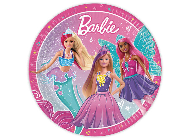 Tallerkener - Barbie - Papp 23cm - 8pk