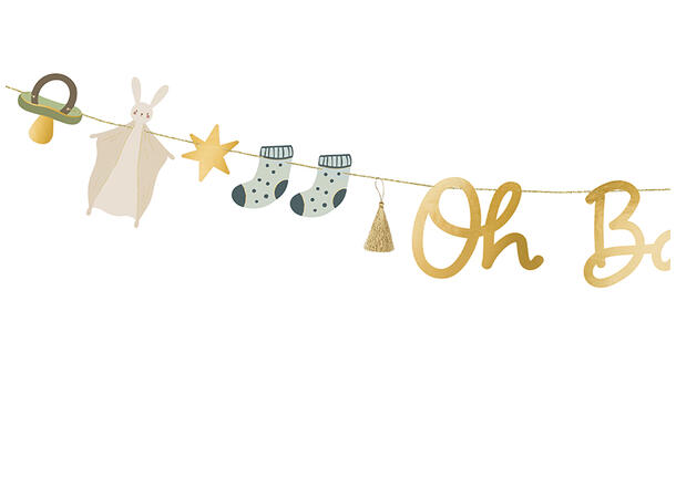 "Oh Baby" banner m/tassels - Miks 1 Banner i papir - 2,5m