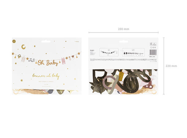 "Oh Baby" banner m/tassels - Miks 1 Banner i papir - 2,5m