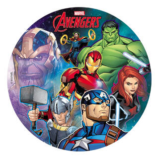 Avengers 1 Spiselig kakeskilt - sukkerfri - 20cm