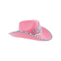 Cowboyhatt - Rosa med paljetter og krone 1 Hatt
