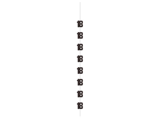 Hengende dekorasjon- 18 År - Sort & Sølv 152cm - 6pk