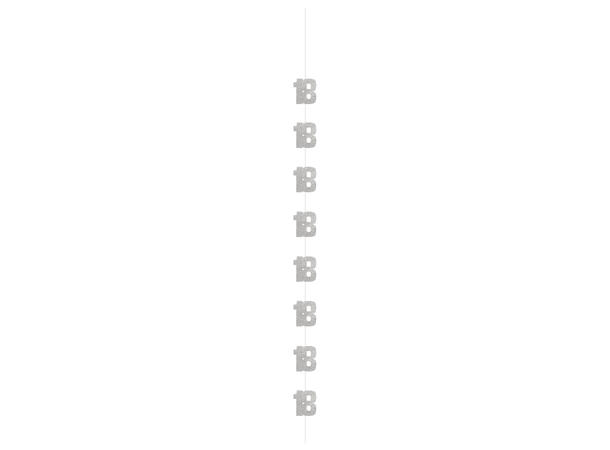 Hengende dekorasjon- 18 År - Sort & Sølv 152cm - 6pk