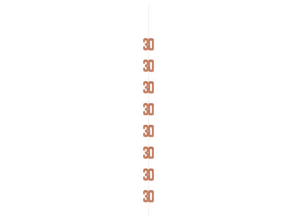 Hengende dekorasjon- 30 År - Rosegull 152cm - 6pk