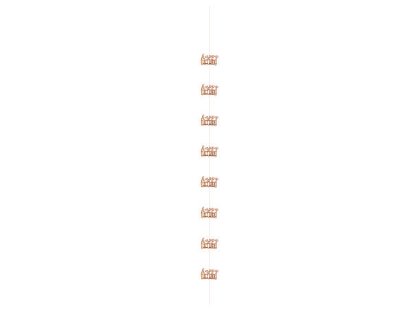 Hengende dekorasjon - "Happy Birthday" Rosegull - 152cm - 6pk