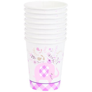 Kopper - Babyshower Umbrellaphants Rosa - 2.5dl - 8pk