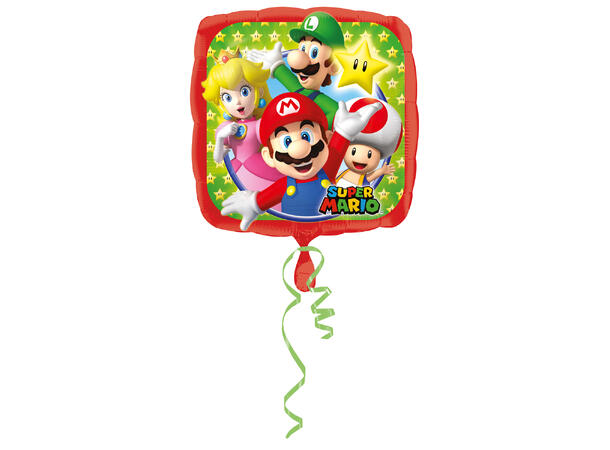 Mario Bros 1 Folieballong firkantet - 43cm (18") 