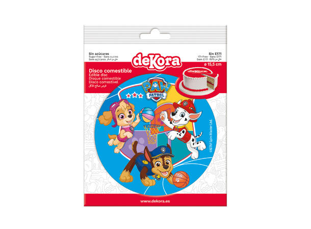 Paw Patrol 1 Spiselig kakeskilt -sukkerfri - 15,5cm