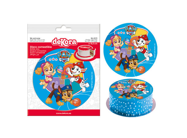 Paw Patrol 1 Spiselig kakeskilt -sukkerfri - 15,5cm