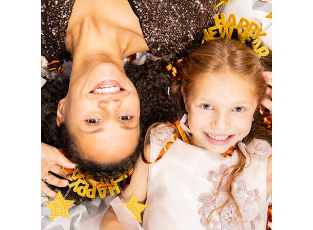 Tiara HAPPY NEW YEAR - Black & Gold HNY 1 Tiara - Onesize 