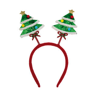 Tiara juletre med glitter 1 Tiara - Polyester, plast, metall